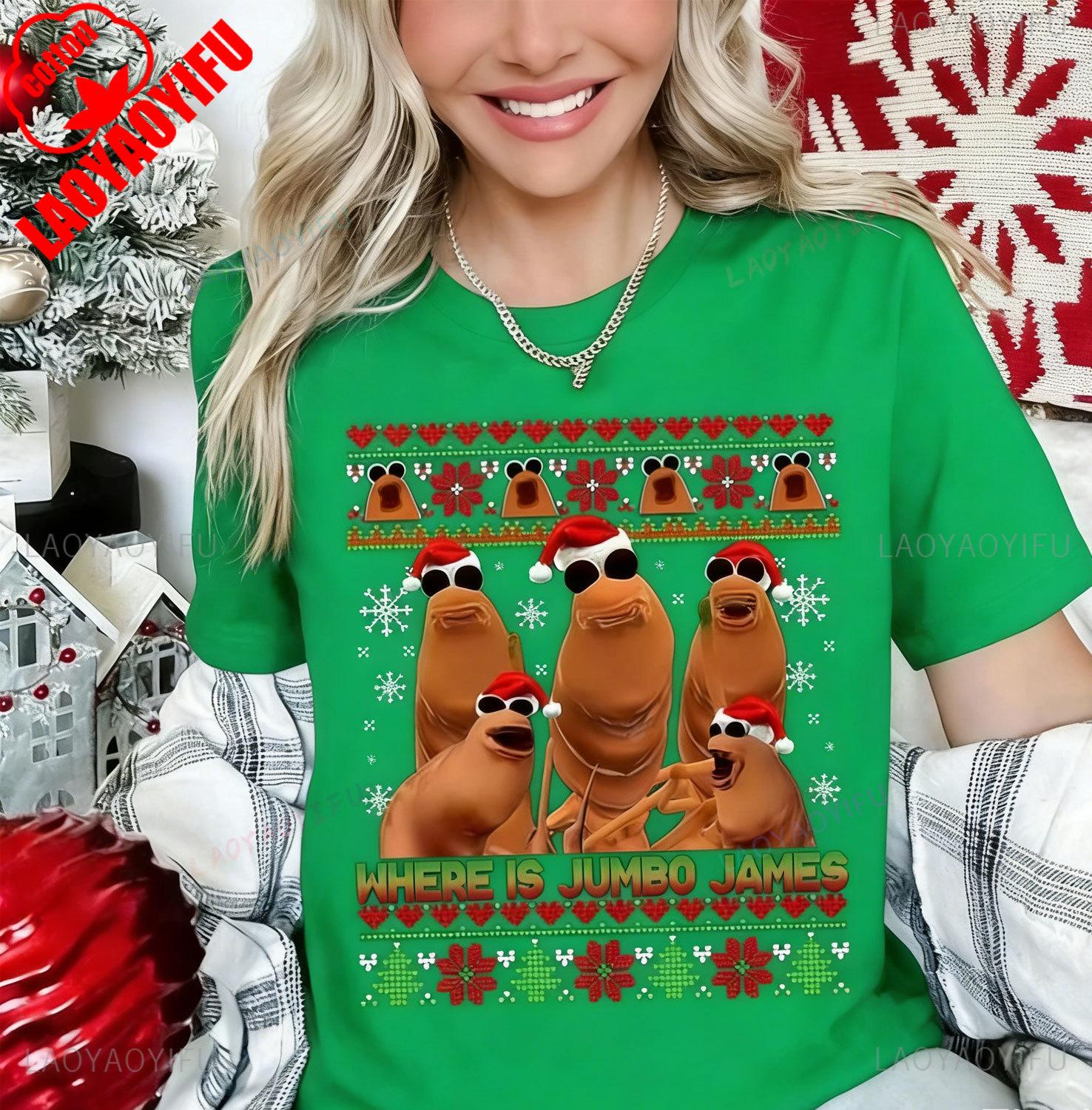 Where Is Jumbo James Ugly Christmas Marcus The Worm Xmas Im Looking for Jimbo James Funny Meme Shirt Unisex Trending Tee Top S
