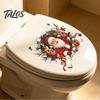 Christmas Gift for Bathroom 3D Break Through Wall Santa Reindeer Toilet Sticker, Self-Adhesive Holiday Seat Stickers Decal, Waterproof Lid Decor Home