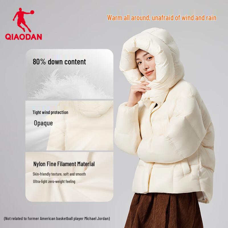 Jordan Damen Kapuzen-Winter-Daunenjacke wasserabweisend
