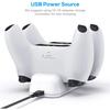 Dual USB Fast Charger for PS5 Dual Sense Controller, Playstation 5, Audio Charging Station, Wireless Controllers