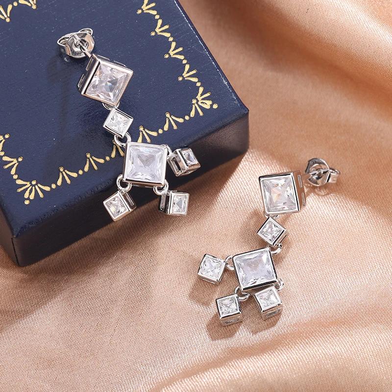 Classic Geometric Square Tassel Earrings-ladies Wedding Accessories-non-fading-not Sensitive