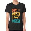 Swim Team Unisex Cotton T Shirt, Premium Cotton Graphic Print, Durable, Casual Fashion. Featuring Colorful Swimmer Silhouettes, Perfect For Swim Enthu