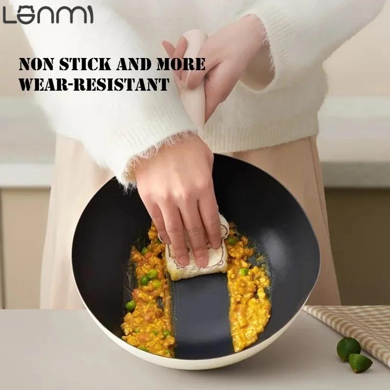LANMI 20CM Frying Pan Non-stick Flat Bottom Pan Baby Complement Food Pot Home Breakfast Steak Skillet Stoves Universal Pot