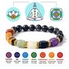 Bracelets 7 Chakras en Pierre Naturelle Énergie de Guérison Reiki Hématite Œil de Tigre Bracelets Élastiques Perles pour Femmes Filles Bijoux Yoga