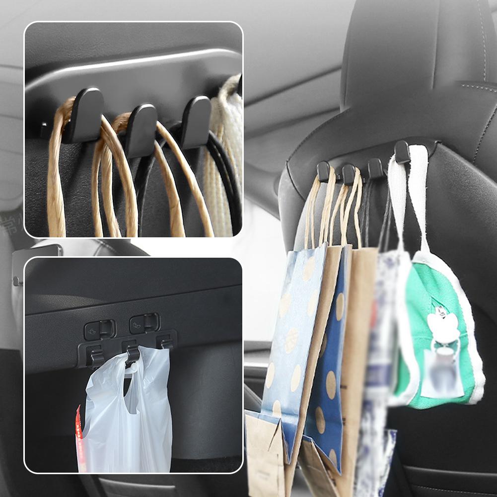 Car Seat Back Hook ABS Storage Rack Car Interior Accessories Trunk Hook Co-pilot Glove Box Hook For Tesla /Y Q3S5