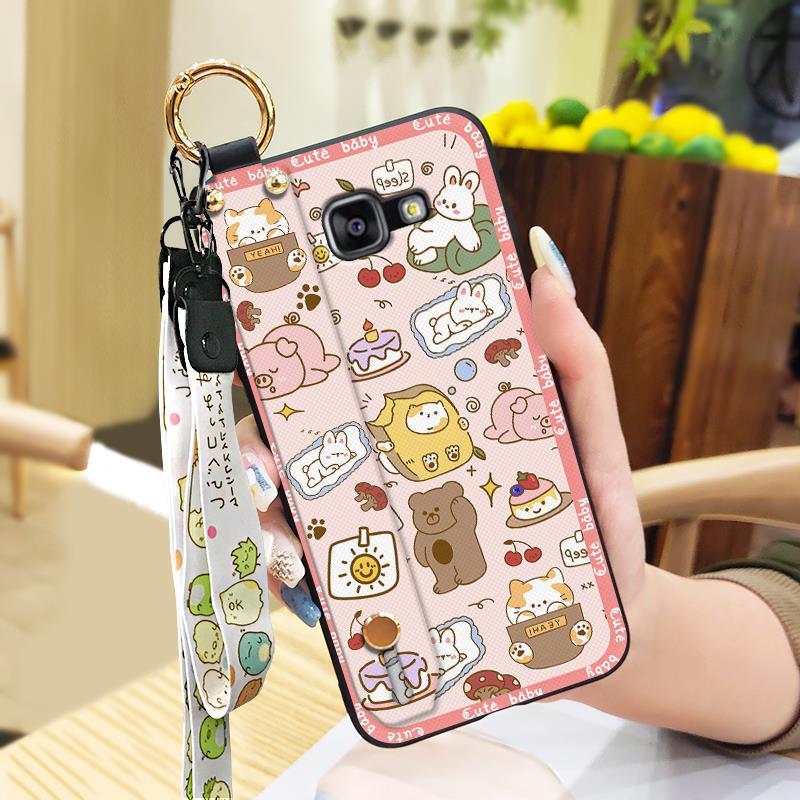 Shockproof Durable Phone Case For Samsung Galaxy A510/A5 2016/SM-A510F Wrist Strap Anti-dust Anti-knock Soft Case Ring