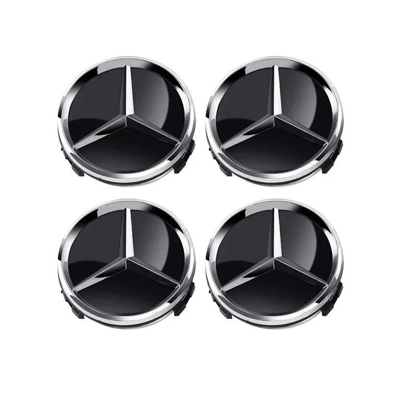4 stuks 60 mm Auto Wielnaafdop Embleem badge voor Mercedes Benz C180 E300 GLC W163 W166 W167 W204 W205 W212 W213 X253 W117 W176 W164