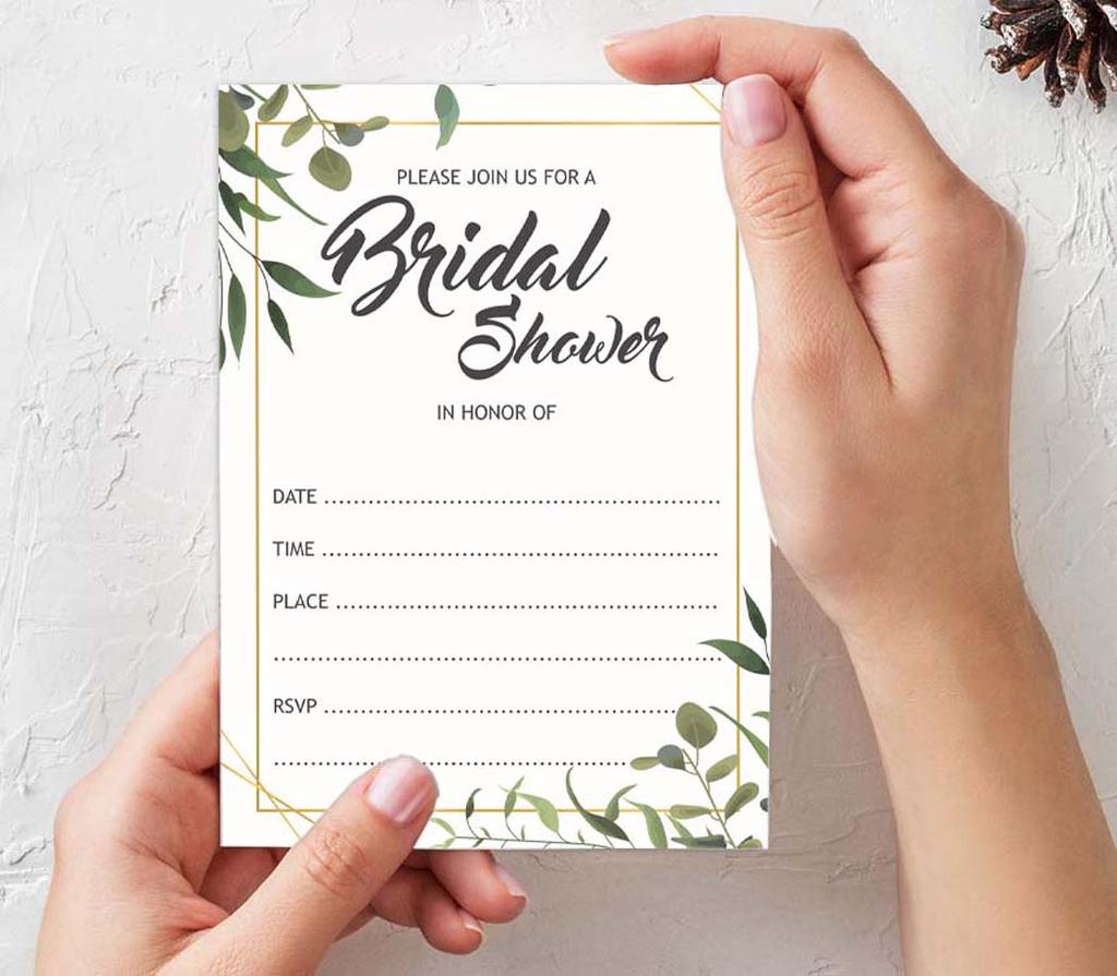 Inkdotpot 30 Brautparty-Einladungen, Grün, Hochzeit, zum Ausfüllen, blanko