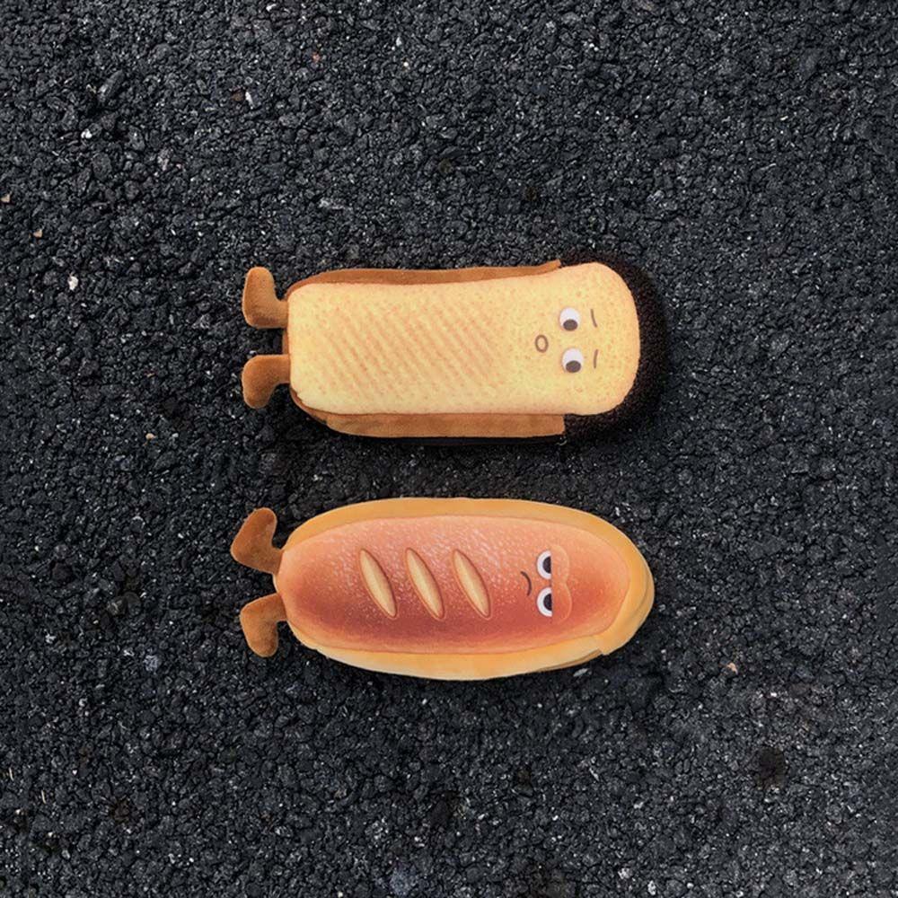 Pen Storage Bag Cartoon Cosmetic Bag Bread Pencil Bag Student Stationery Box Toast Pencil Cases