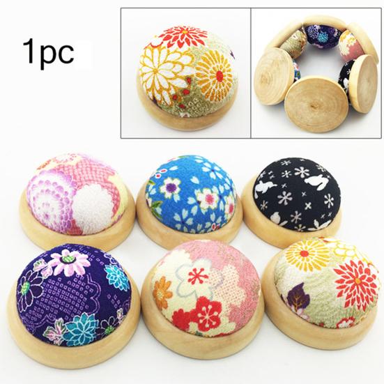 Wooden Bottom Base Needle Pin Cushion Pillow Sewing Craft Stitch DIY Holder Tool