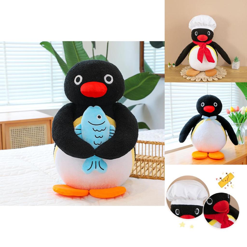 Adorable Pingu Chef Penguin Plush Toy Soft And Cute Penguin Stuffed Animal For Kids