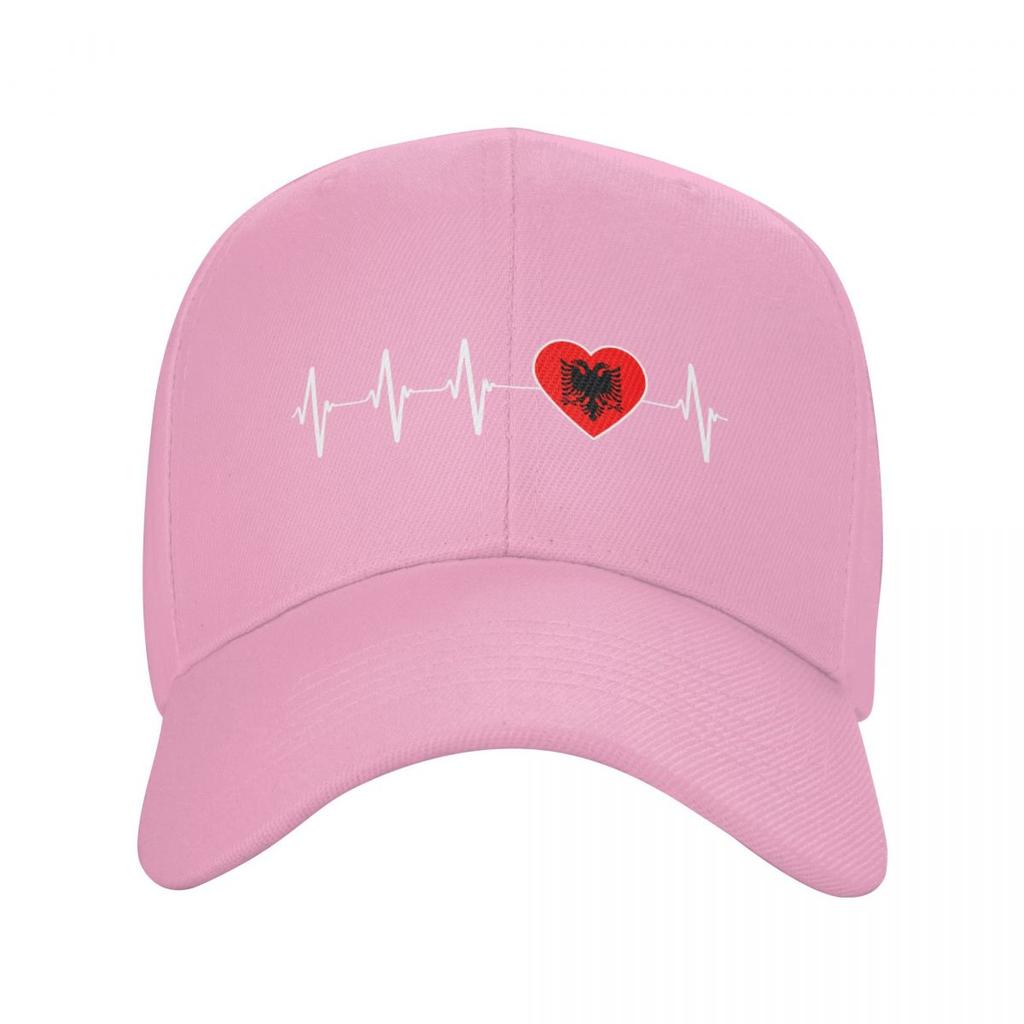 Ny mote albansk hjerteslag Albania flagg baseballcaps unisex kvinner tilpasset justerbar farshatt for voksne våren Snapback sommerhatter