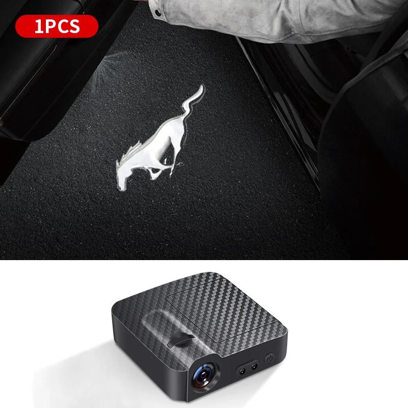 

New 2026 Car Sticker Car Led Welcome Lights Courtesy Projector Ghost Shadow Logo Emblem Light For Ford Mustang 4 5 6 2024 2023 2