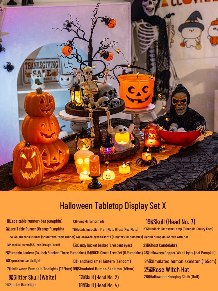 Halloween Glow-in-the-Dark Pumpkin Lantern Set for Party Decorations