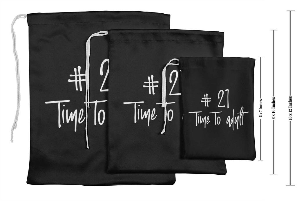 Darling Souvenir Black Number Birthday Custom Party Supplies Favor Bags Gift Pouches 15