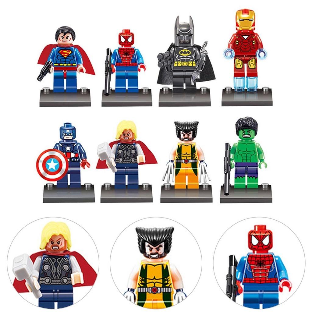 High-quality Abs Plastic Avengers Superhero Building Blocks 8 Different Characters In One Set