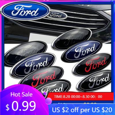 Car Sticker 2026 14.6x5.7cm Emblem Car Front Cover Grille Badge for Ford Kuga Focus Ranger Mustang Mondeo Fiesta Explorer Transi