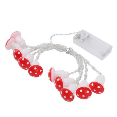 String Light 10LED 6.6ft Battery Operated Mushroom String Light for Lawn Tent Living Room Bedroom