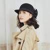 High Quality Vintage Formal Hats Wool Elegant Bow Tie Black Lace Fedora Hat
