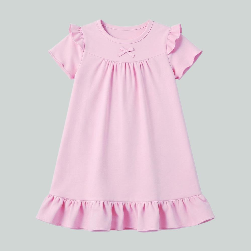 Girls' Summer Modal Pajama Dress - Short-Sleeved Homewear for Kids