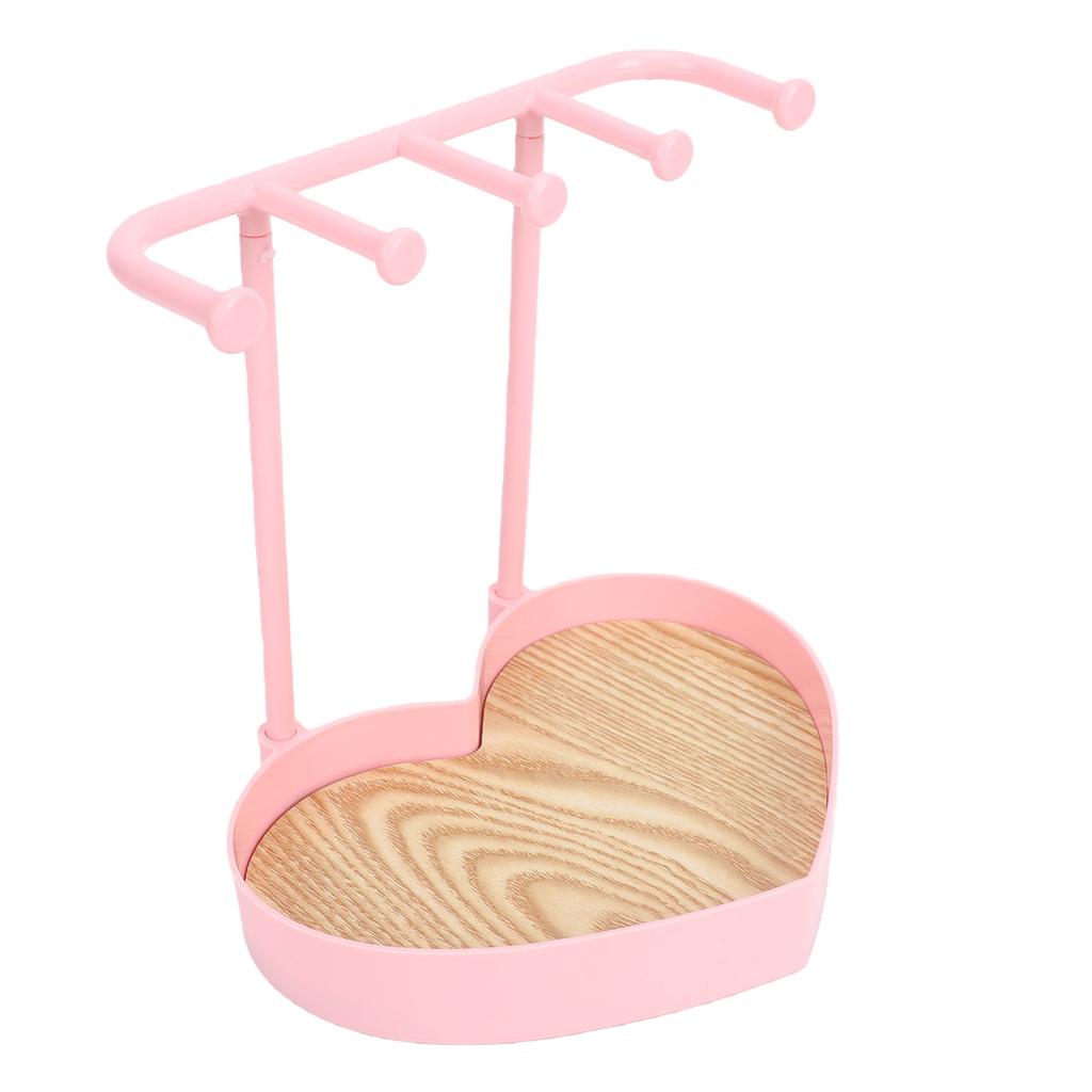 Necklace Holder Heart Shaped Aesthetic Jewelry Stand Necklace Holder for Bedroom Decor Pink