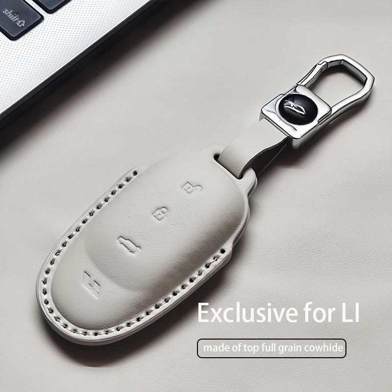 Genuine Leather Car Key Case Cover Fob for Leading Ideal Lixiang ONE L6 L7 L8 L9 2022 2023 2024 Keyless Keychain Durable Luxury