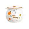1400ml Ceramic Lard & Seasoning Pot with Lid and Spoon