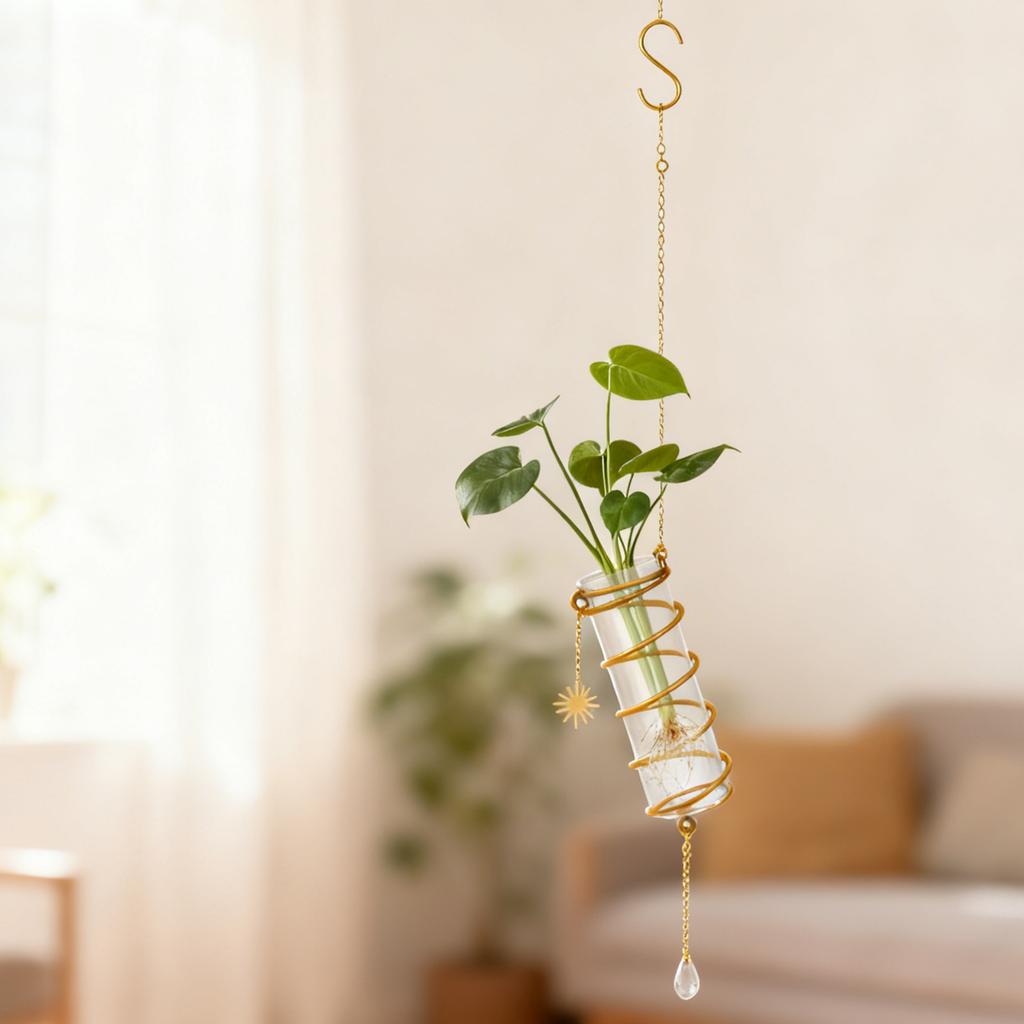 Hydroponic Containers, Vases, Living Rooms, Creative Hanging Doors, Decorative Walls, Green Ivy Plants, Hydroponic Transparent Flower Pots