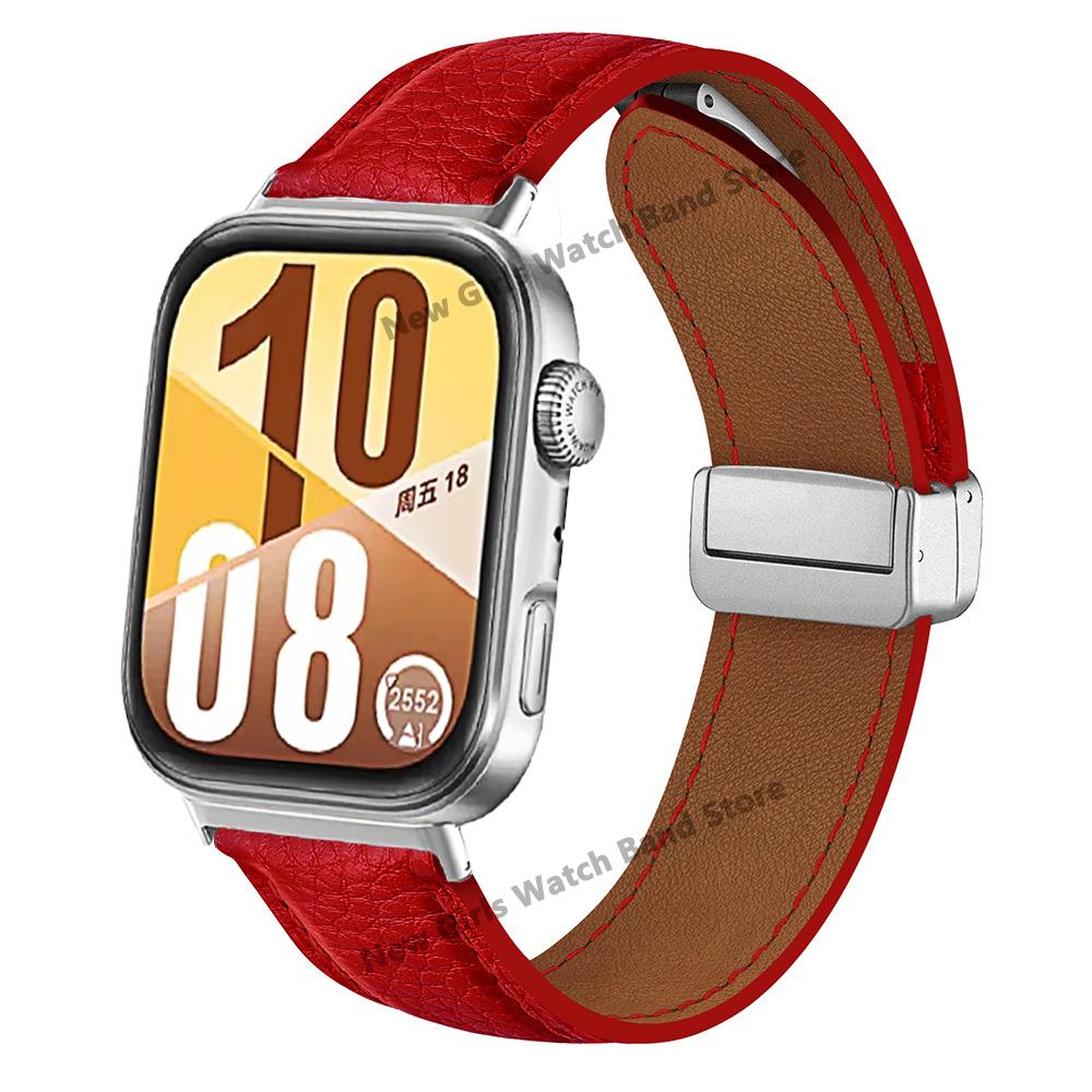 Skórzany Pasek do Huawe Watch Fit 4 Pro Bransoleta Correa Magnetyczne Zapięcie Opaska na Nadgarstek do Huawe Fit4 Fit3 Akcesoria Wymienny Pasek
