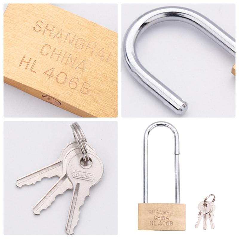 Secure Key Padlocks Extended Shackles Weatherproof Body Rustproof Mechanism Accessory for School Gym Equipment