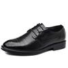 Spring 2024 New Men's Low Top Business Professional Leather Shoes Pointed Toe British Style Casual Elegant Rubber Sole