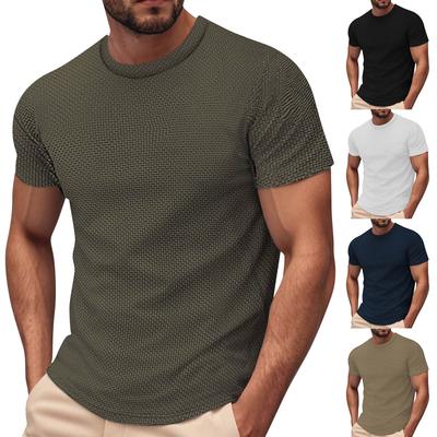 Herren Rundhals T-Shirt Lässiges Sport Kurzarm Top