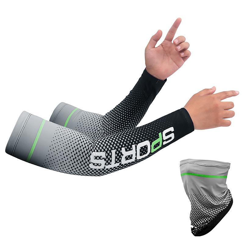 2023New Ice Silk Sleeve Sunscreen Cuff Uv Sun Protection Arm Sleeves Anti-Slip Men Women Long Gloves Outdoor Cool Sport Cycling