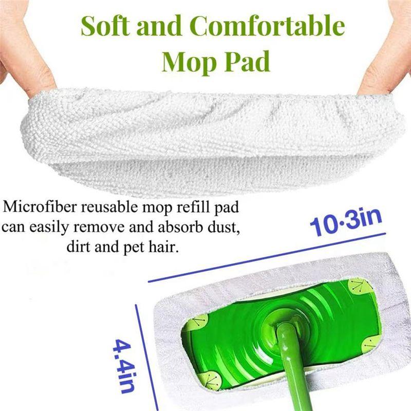 ABIY 8Pcs Reusable Mop Replacement Pads For Swiffer Sweeper Wet Mops Microfiber Mop Replacement Pads