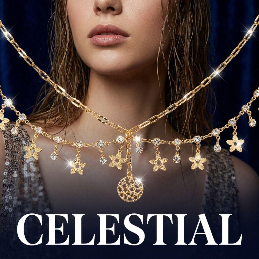 Crystal Bohemian Forehead Headpiece Fairy Rhinestone Forehead Chain Long Tassels Hair Chain Girls