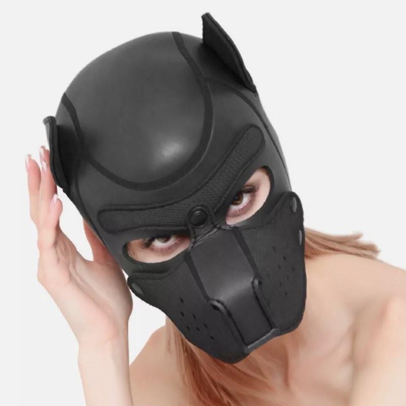 Puppy Hood Halloween Role Play Dog Mask Cosplay Full Head Cover Couples Toys Sex