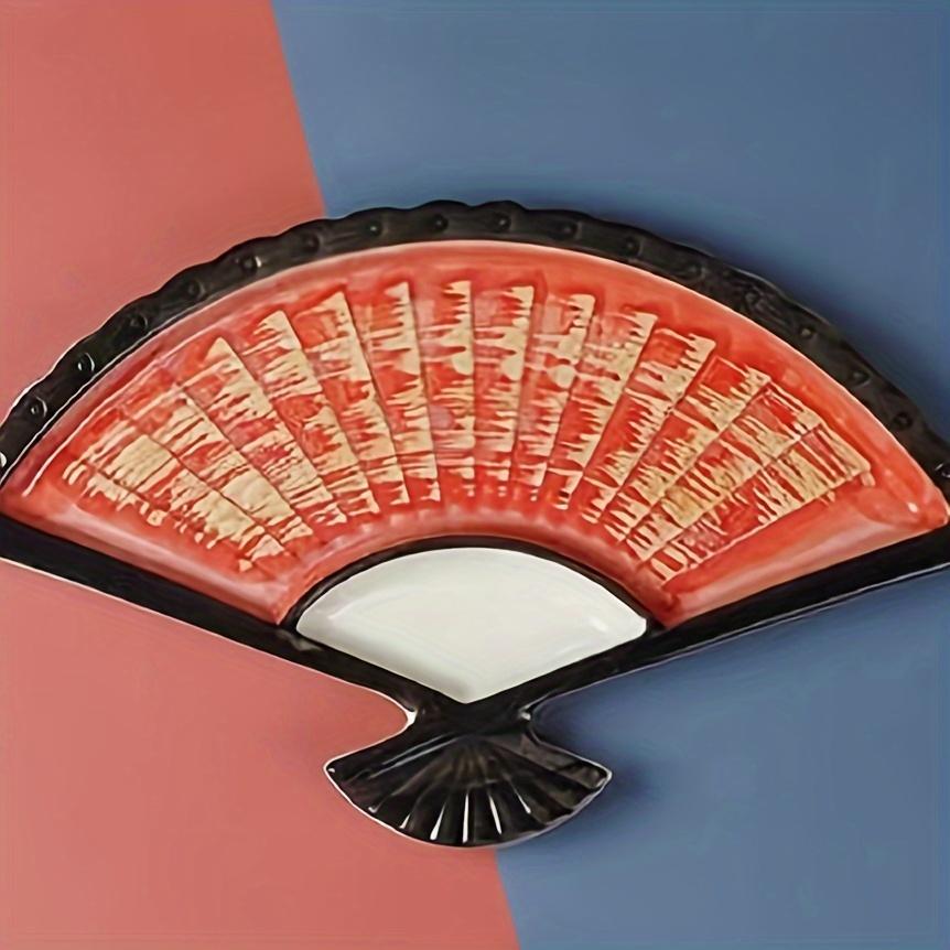 Japanese Style Ceramic Sushi Plate Fan Shaped Appetizer Sushi Dessert Serving Dish Plates Decorative Asian Artistic Dinner Lunch