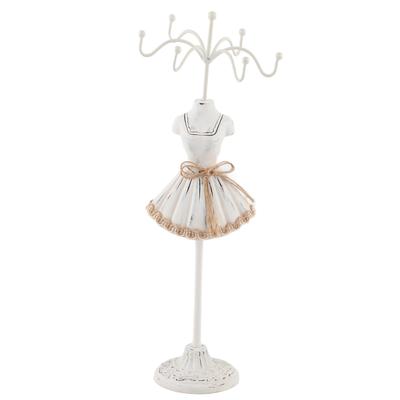 Schmuckhalter Display Halskette Ohrringe Aufbewahrung Polyresin Puppenständer mit abnehmbarer Halterung Grau 3