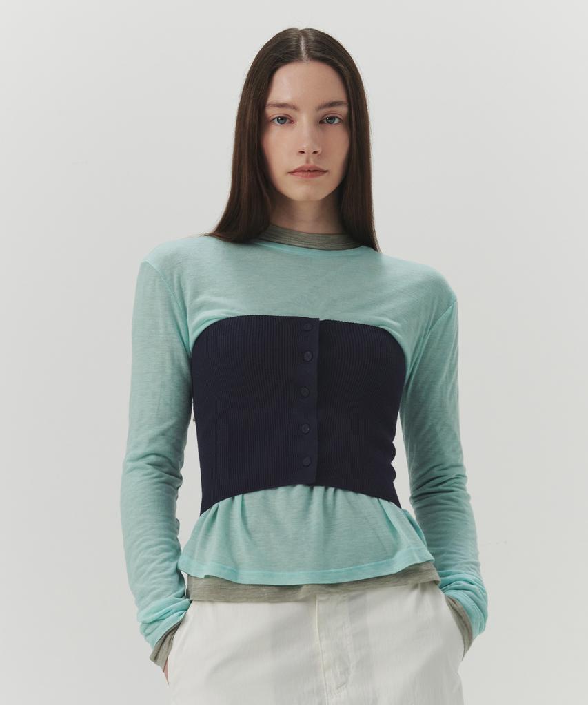 Leuba Layered Long Sleeve T-Shirt - Light Mint
