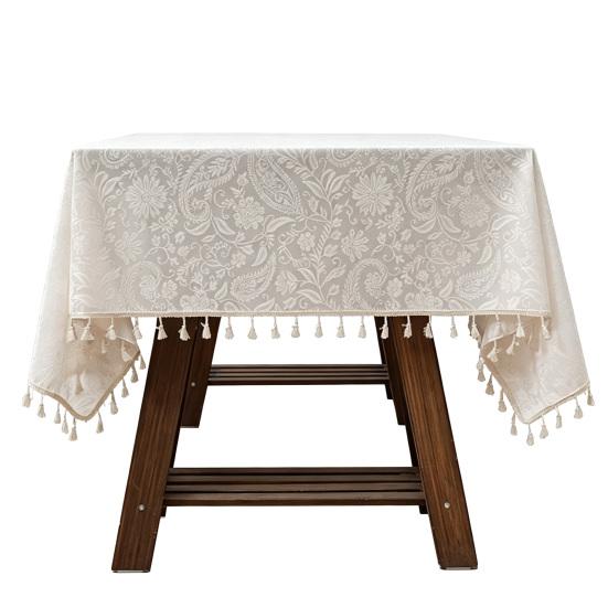 Lace Tablecloth, Wedding Rectangular Table Cloth, Vintage Embossed Floral Lace Table Cover for Tea Party Reception Home Decor