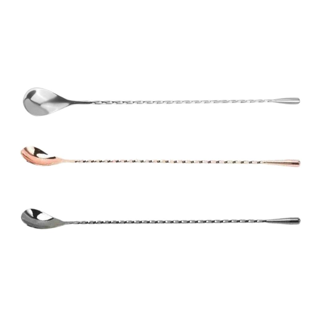 Cocktail Mixing Spoon Stainless Steel 12 Inch Long Handle Stirring Spoon for Ice Cream Tall Cups Juice Cocktail Shaker , Bar