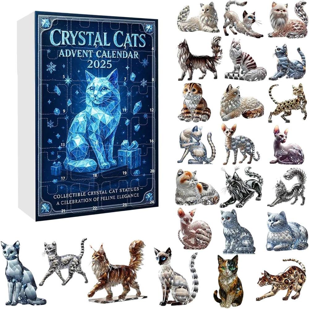 2D Acrylic Design Crystal Cat Christmas Advent Calendar  Festival Party Supplies