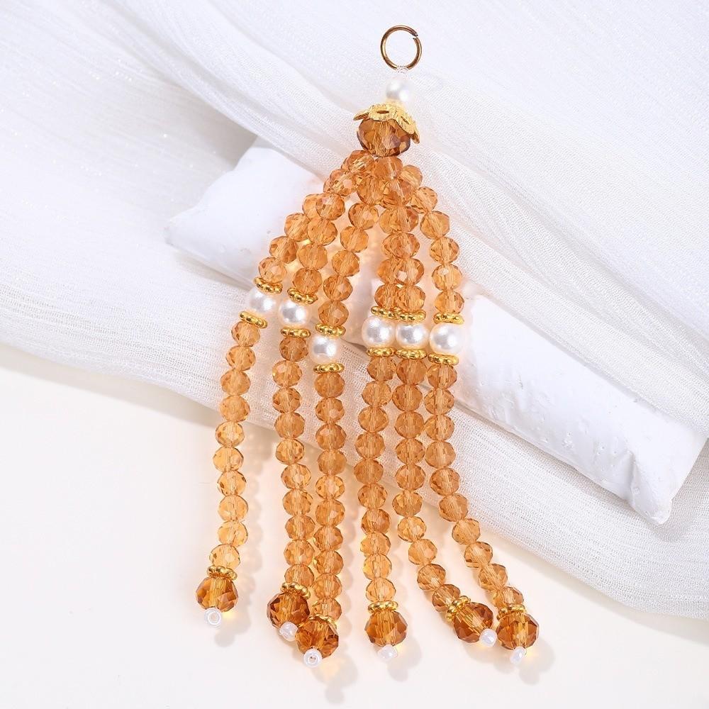 Medium Length Crystal Bead Tassel Handmade Multi-Color Bead Fringe Tassel Rice Bead Handmade Tassel Accessories шампанского