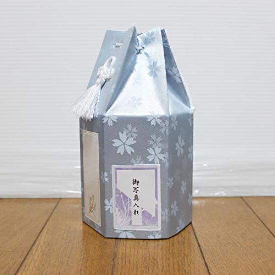 Bone Bag, Cover, and Urn Set with Cherry Blossom Design, Hexagonal Urn Cover, Buddhist NamePhoto Sticker, for Divided Ashes, Urn, and Keep-Home