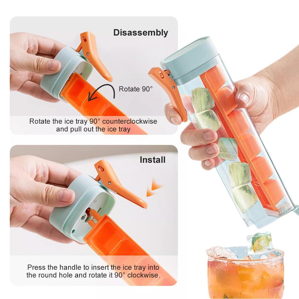 1/2Pcs Food Grade Silicone Ice Cube Mold With One Click Press Type Storage Box Whiskey Cube Maker Kitchen Tool For Home Bar