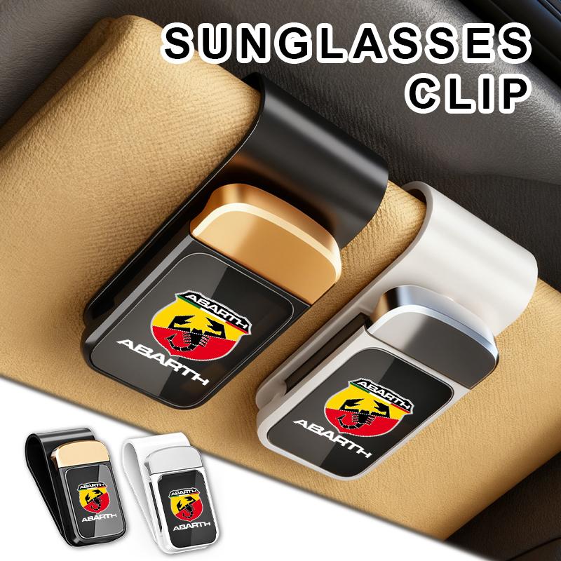 Car Sun Visor Glasses Holder Card Ticket Stainless Storage Clip For Abarth FIAT 500 FR Stilo Doblo Tipo Lancia Musa Grande