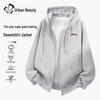 Women's 2025 Fall Hooded Cardigan Sweatshirt with Retro Chest Patch