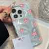 Elegant Pink Flower Phone Case For IPhone 17 Air 16 Plus 15 14 13 12 11 Pro Max Soft Silicone Wave Texture Protective INS Cover