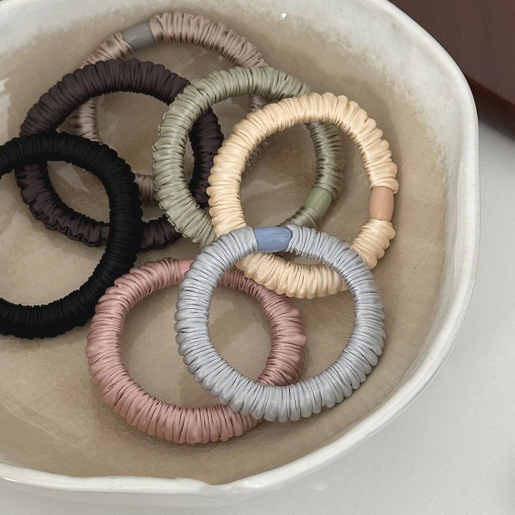 1 pieza Nuevas Bandas de Pelo de Seda Coreanas de Alta Calidad Diademas Mujeres Niñas Dulce Color Puro Bandas Elásticas de Goma Cuerdas para el Pelo Accesorios