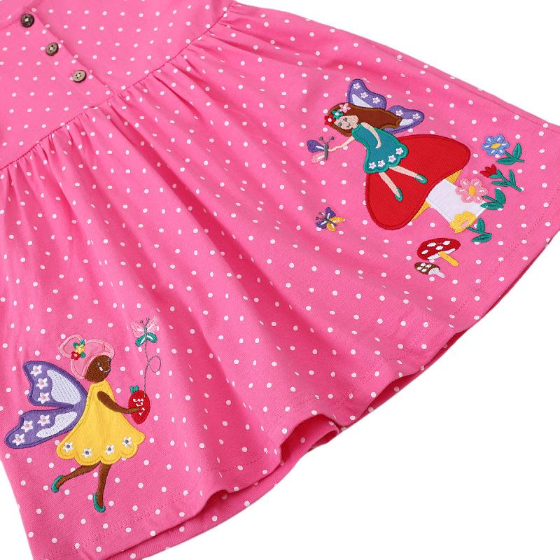 Dievčenské patchworkové šaty s výšivkou v európskom a americkom štýle, s dlhým rukávom a okrúhlym výstrihom - Kolekcia Jar & Jeseň.